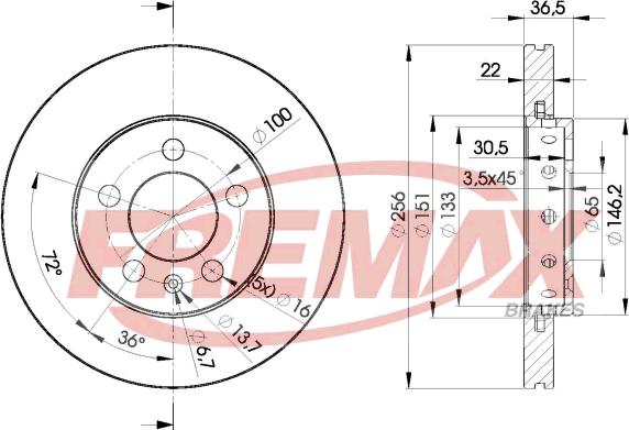 FREMAX BD-5602 - Тормозной диск parts5.com