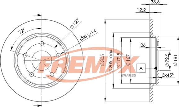 FREMAX BD-5173 - Тормозной диск parts5.com
