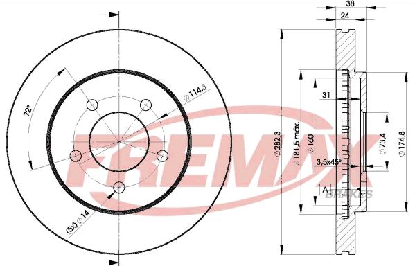 FREMAX BD-5347 - Тормозной диск parts5.com