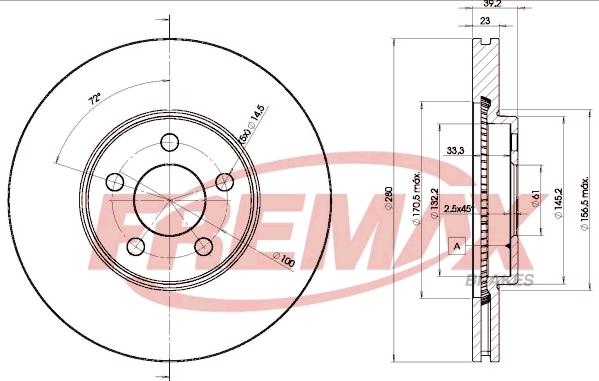FREMAX BD-5300 - Тормозной диск parts5.com