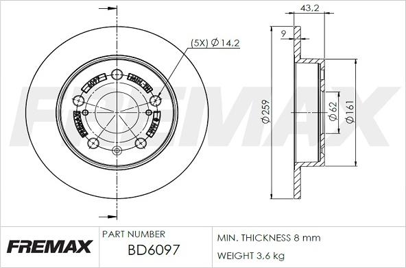 FREMAX BD-6097 - Тормозной диск parts5.com