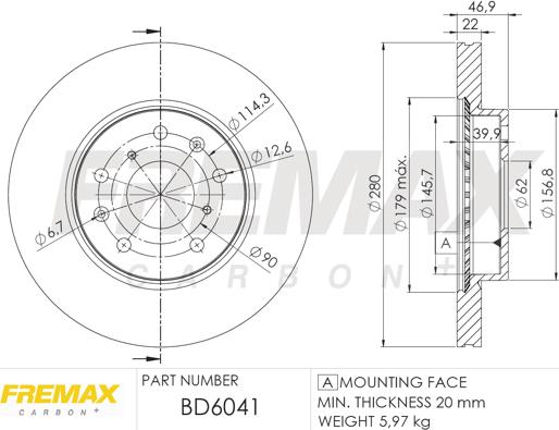 FREMAX BD-6041 - Тормозной диск parts5.com