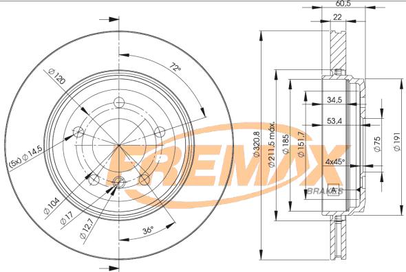 FREMAX BD-6074 - Тормозной диск parts5.com