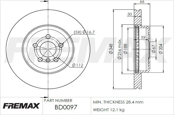 FREMAX BD-0097 - Тормозной диск parts5.com