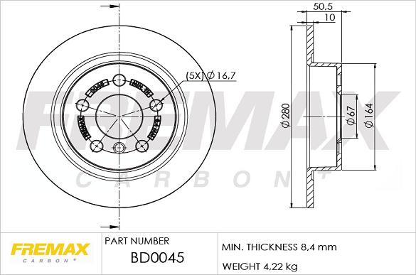 FREMAX BD-0045 - Тормозной диск parts5.com