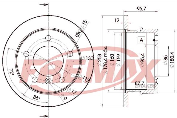 FREMAX BD-0184 - Тормозной диск parts5.com