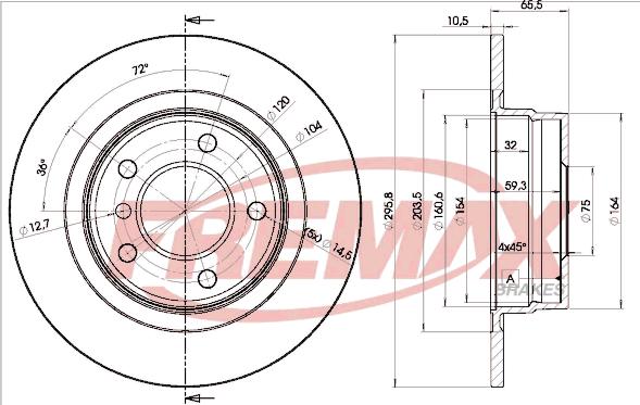 FREMAX BD-1725 - Тормозной диск parts5.com