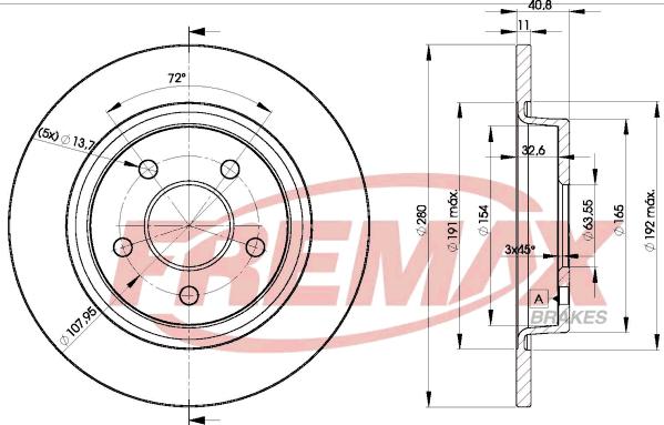 FREMAX BD-3962 - Тормозной диск parts5.com