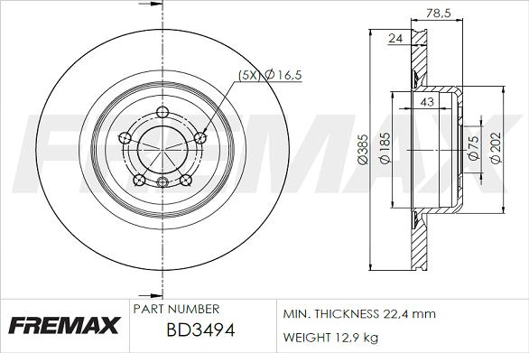 FREMAX BD-3494 - Тормозной диск parts5.com