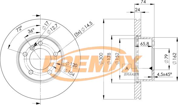 FREMAX BD-3405 - Тормозной диск parts5.com