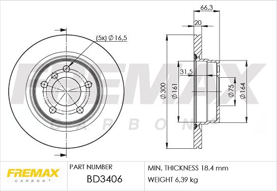 FREMAX BD-3406 - Тормозной диск parts5.com