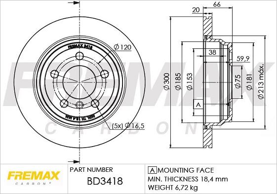 FREMAX BD-3418 - Тормозной диск parts5.com