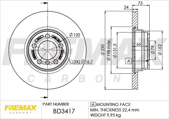 FREMAX BD-3417 - Тормозной диск parts5.com