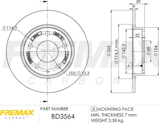 FREMAX BD-3564 - Тормозной диск parts5.com