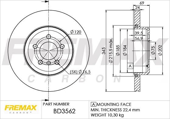 FREMAX BD-3562 - Тормозной диск parts5.com