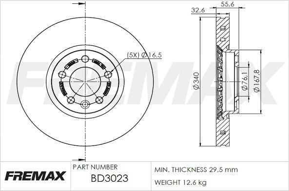 FREMAX BD-3023 - Тормозной диск parts5.com