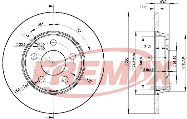 FREMAX BD-3111 - Тормозной диск parts5.com