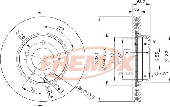 FREMAX BD-3326 - Тормозной диск parts5.com