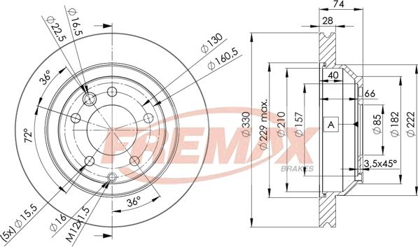 FREMAX BD-3328 - Тормозной диск parts5.com