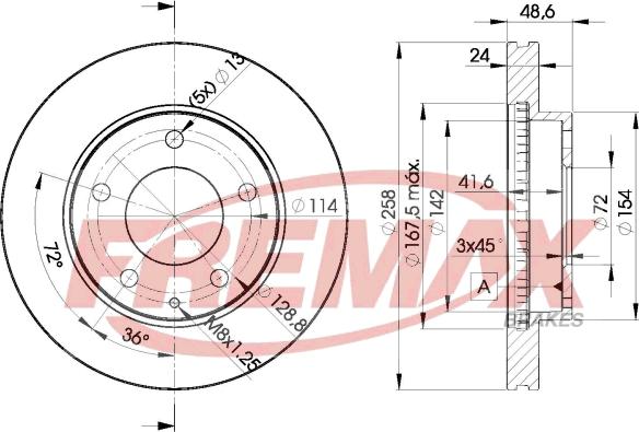 FREMAX BD-3258 - Тормозной диск parts5.com