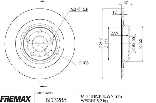 FREMAX BD-3288 - Тормозной диск parts5.com