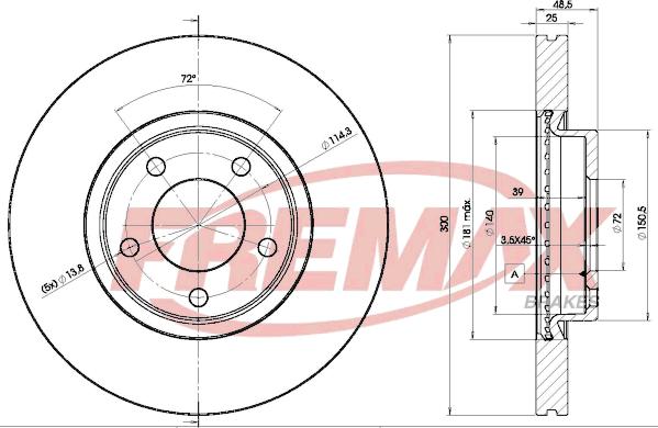 FREMAX BD-3273 - Тормозной диск parts5.com