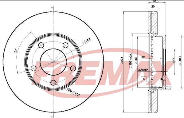 FREMAX BD-3272 - Тормозной диск parts5.com