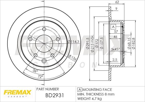 FREMAX BD-2931 - Тормозной диск parts5.com