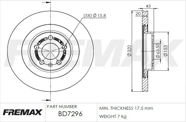 FREMAX BD-7296 - Тормозной диск parts5.com