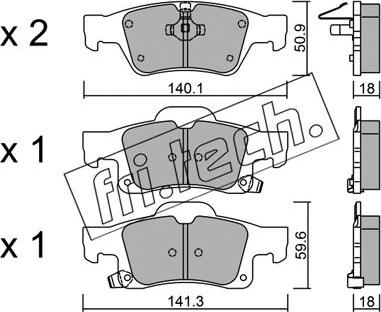 Fri.Tech. 943.0 - Тормозные колодки, дисковые, комплект parts5.com