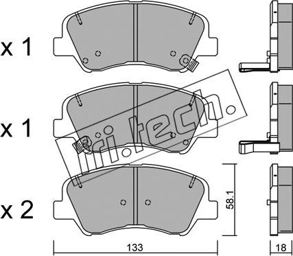 Fri.Tech. 959.0 - Тормозные колодки, дисковые, комплект parts5.com