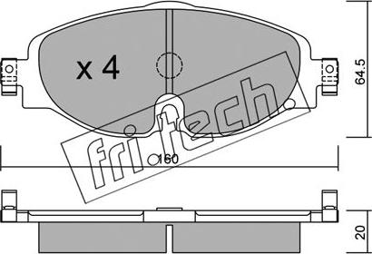 Fri.Tech. 966.0 - Тормозные колодки, дисковые, комплект parts5.com