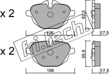 Fri.Tech. 938.0 - Тормозные колодки, дисковые, комплект parts5.com