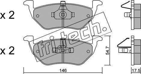 Fri.Tech. 924.0 - Тормозные колодки, дисковые, комплект parts5.com