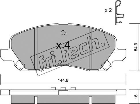 Fri.Tech. 497.0 - Тормозные колодки, дисковые, комплект parts5.com