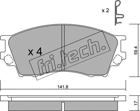 Fri.Tech. 489.0 - Тормозные колодки, дисковые, комплект parts5.com