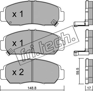 Fri.Tech. 478.0 - Тормозные колодки, дисковые, комплект parts5.com