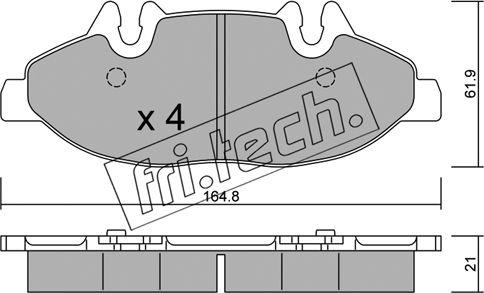 Fri.Tech. 591.0 - Тормозные колодки, дисковые, комплект parts5.com