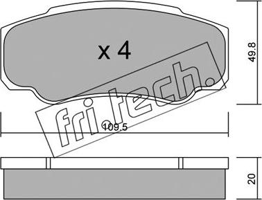 Fri.Tech. 548.0 - Тормозные колодки, дисковые, комплект parts5.com