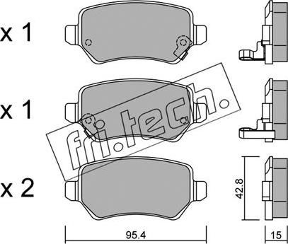 Fri.Tech. 558.0 - Тормозные колодки, дисковые, комплект parts5.com