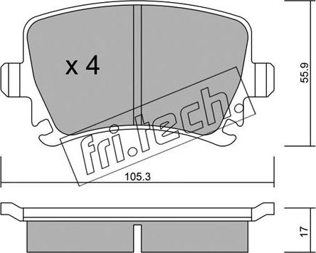 Fri.Tech. 569.0 - Тормозные колодки, дисковые, комплект parts5.com