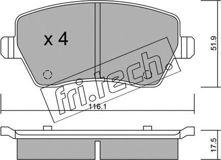 Fri.Tech. 501.0 - Тормозные колодки, дисковые, комплект parts5.com