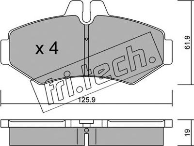 Fri.Tech. 588.0 - Тормозные колодки, дисковые, комплект parts5.com