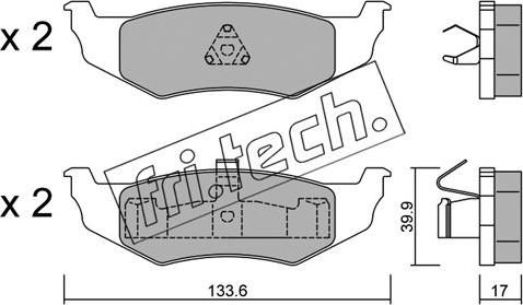 Fri.Tech. 538.0 - Тормозные колодки, дисковые, комплект parts5.com