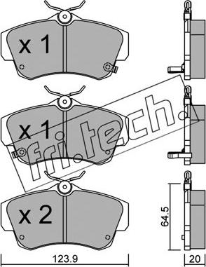 Fri.Tech. 537.0 - Тормозные колодки, дисковые, комплект parts5.com