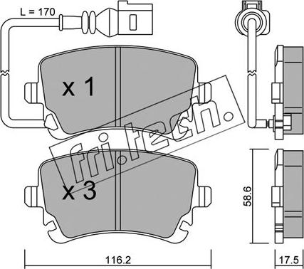 Fri.Tech. 570.0 - Тормозные колодки, дисковые, комплект parts5.com