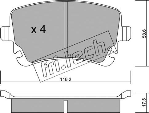 Fri.Tech. 570.2 - Тормозные колодки, дисковые, комплект parts5.com