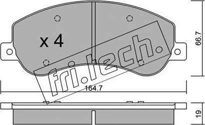 Fri.Tech. 696.1 - Тормозные колодки, дисковые, комплект parts5.com