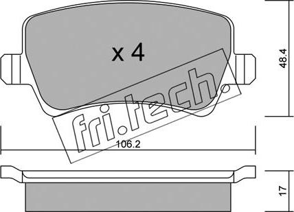 Fri.Tech. 692.0 - Тормозные колодки, дисковые, комплект parts5.com