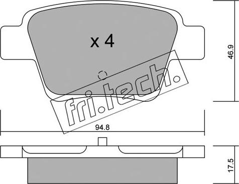 Fri.Tech. 655.0 - Тормозные колодки, дисковые, комплект parts5.com